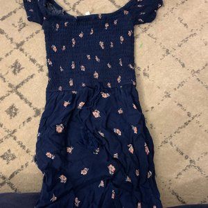 Navy and pink floral maxi dress